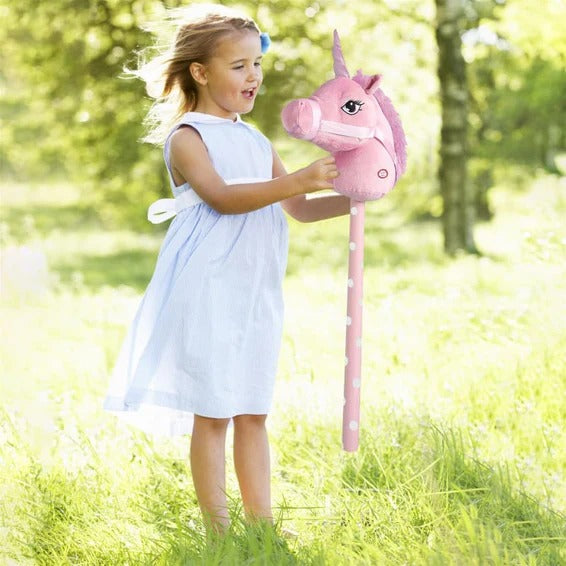 Kids Hobby Horse or Unicorn with Galloping Neighing Sounds Classic Childrens Toy